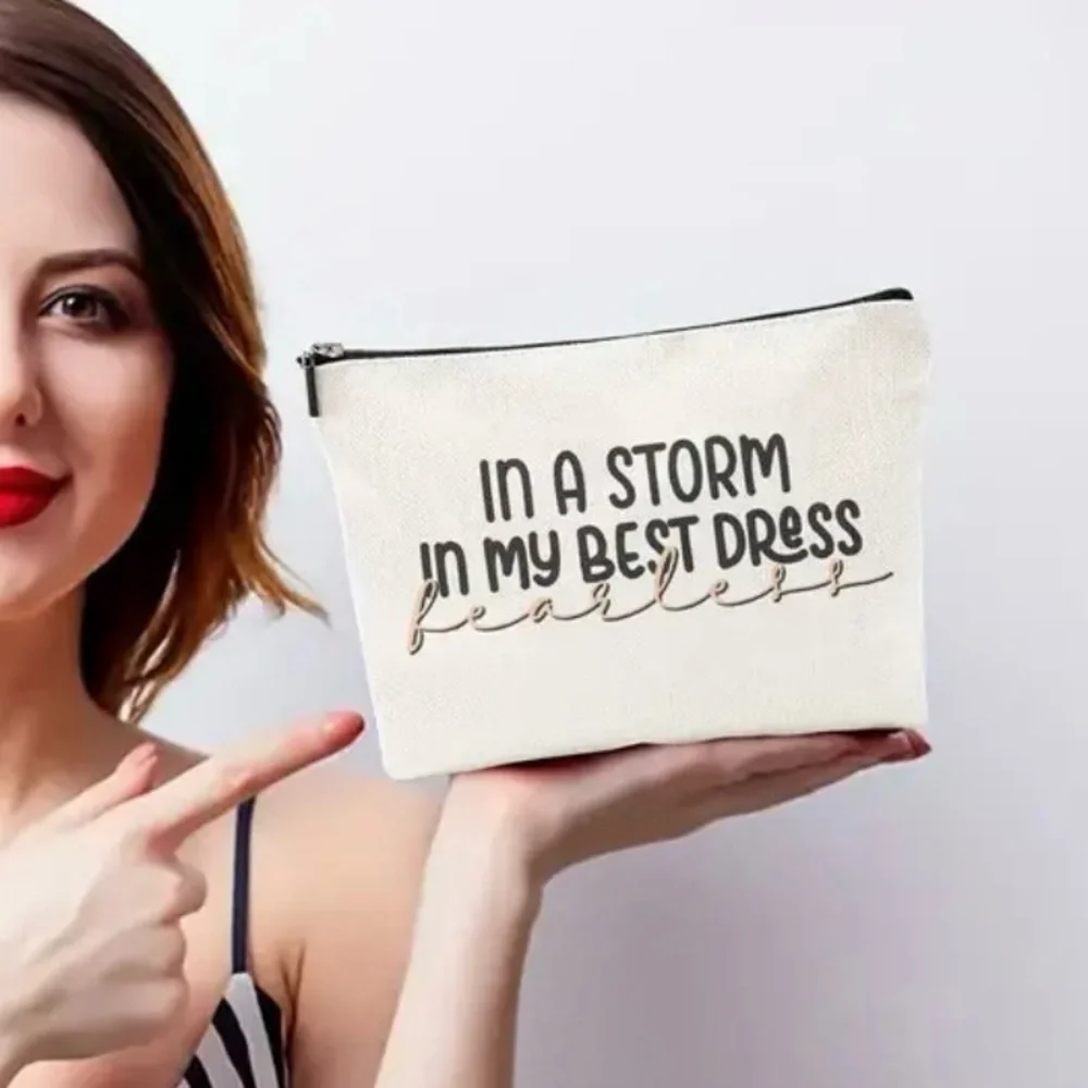 Cosmetic/ Travel Bag with Zipper & Print of Taylor Swift’s Lyrics Fearless NEW